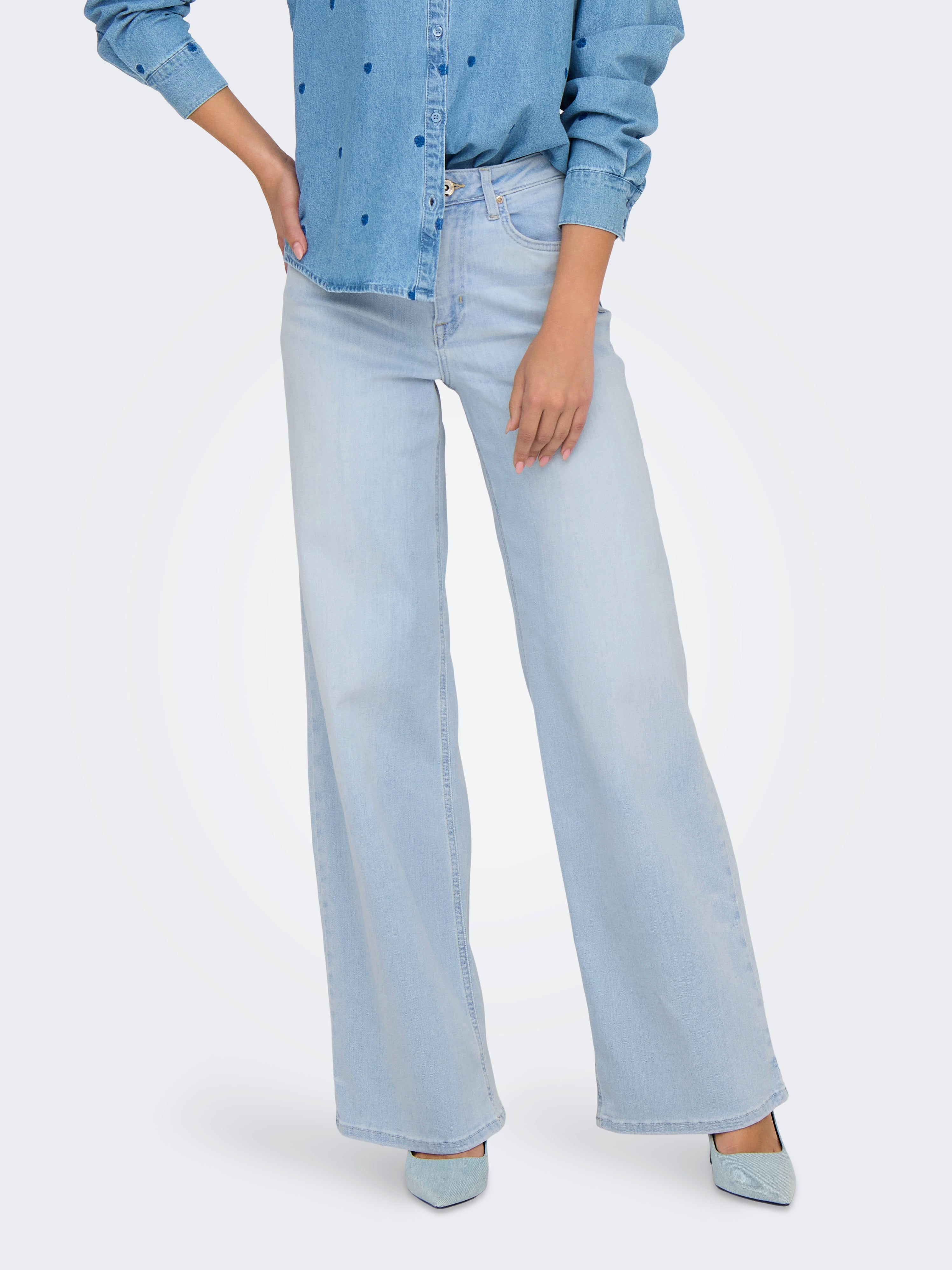ONLMADISON Wysoka talia Krój wide leg Jeans | Light
