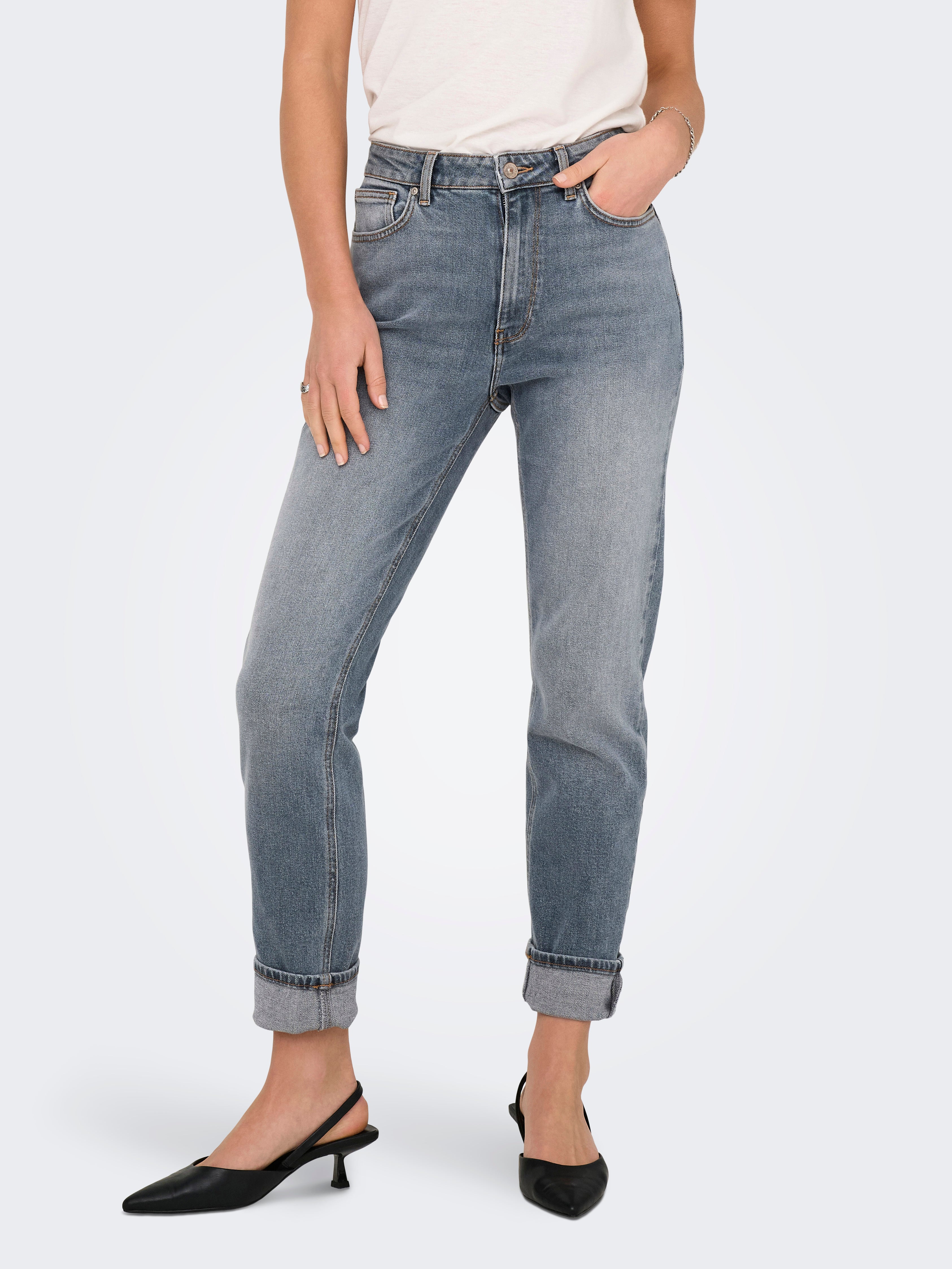 Onlemily Hohe Taille Gerade Geschnitten Jeans