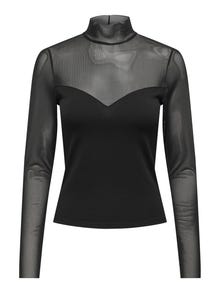 ONLY Tavapärane lõige Kõrge kaelus Top -Black - 15338341