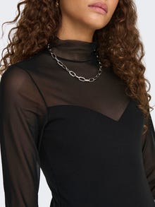 ONLY Tavapärane lõige Kõrge kaelus Top -Black - 15338341