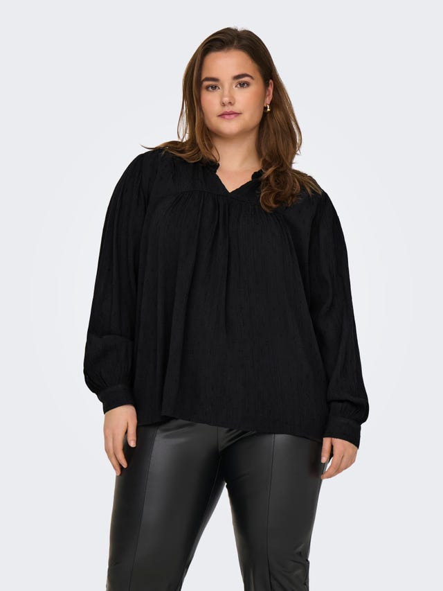 ONLY Regular Fit V-Neck Buttoned cuffs Top - 15338432