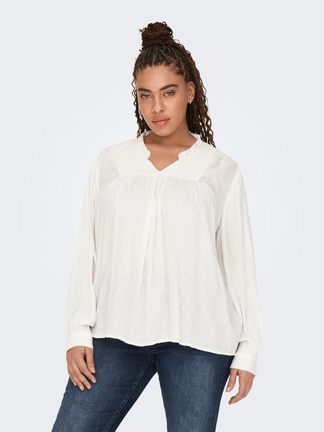 ONLY Regular Fit V-Neck Buttoned cuffs Top - 15338432