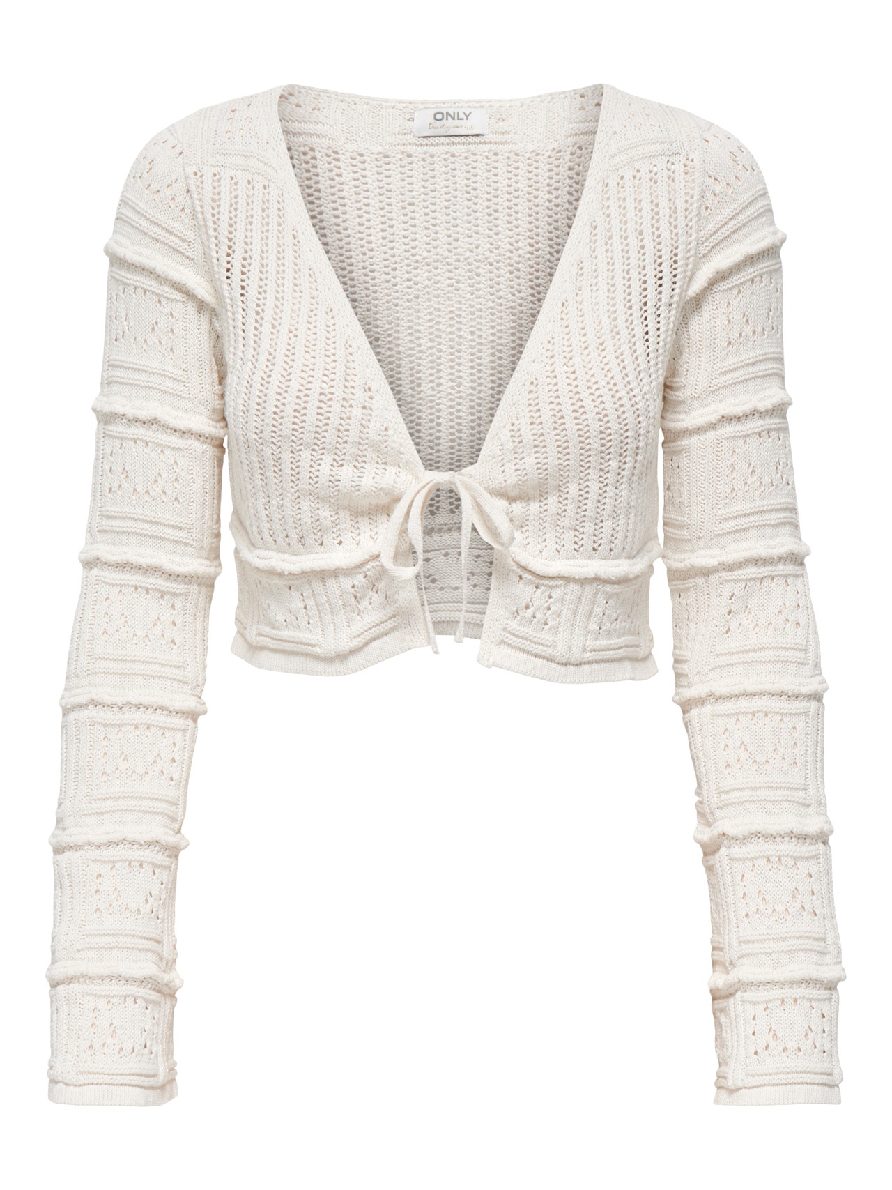 ONLY Knitted cardigan with tie string -Cloud Dancer - 15338478