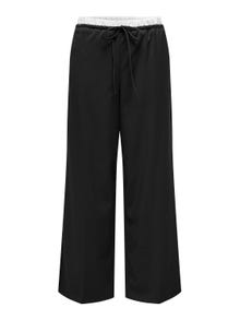 ONLY Pantalones Corte straight Cintura alta -Black - 15338509
