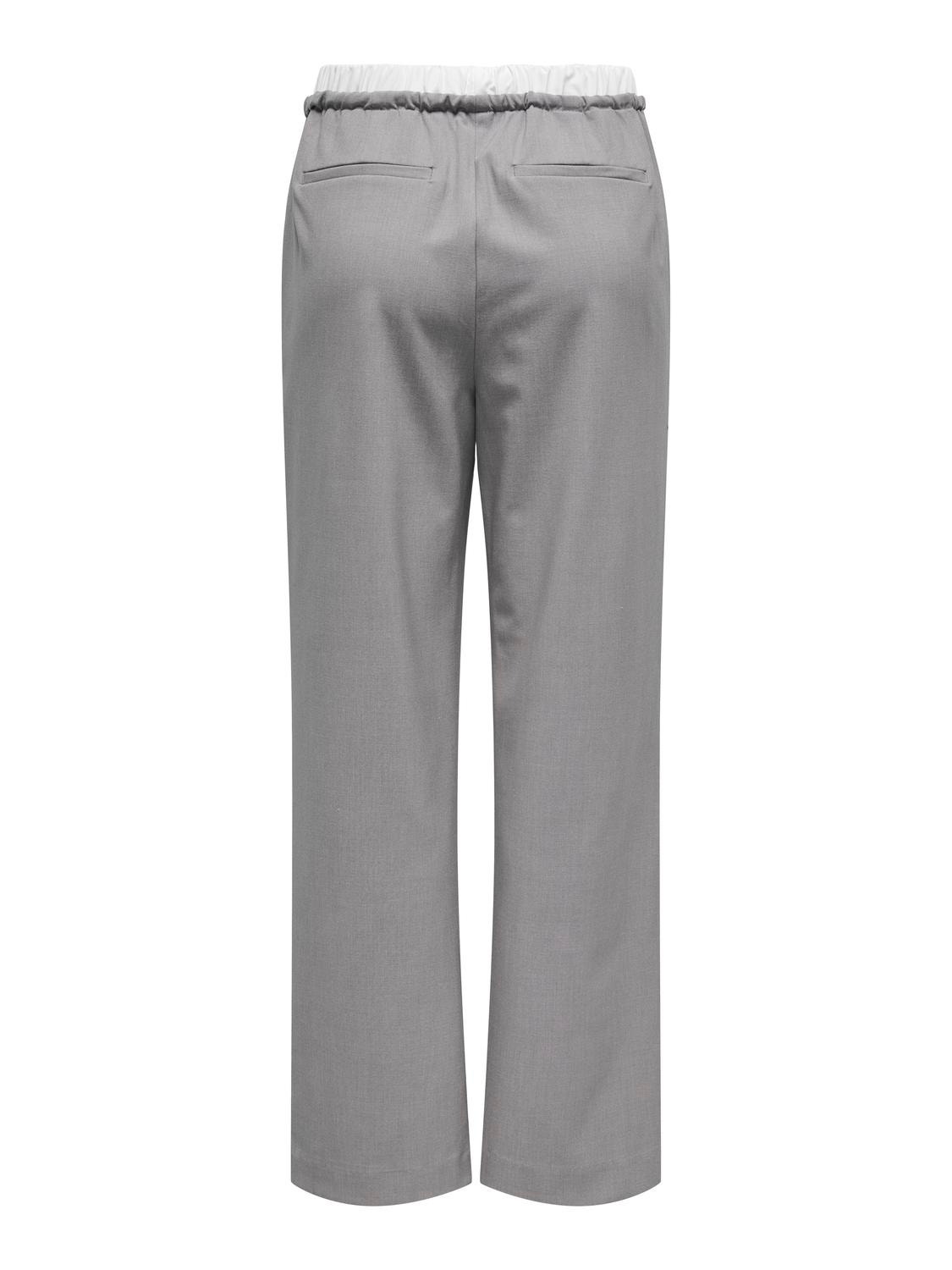 ONLY Gerade geschnitten Hohe Taille Hose -Light Grey Melange - 15338509