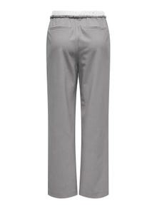 ONLY Straight Fit High waist Trousers -Light Grey Melange - 15338509