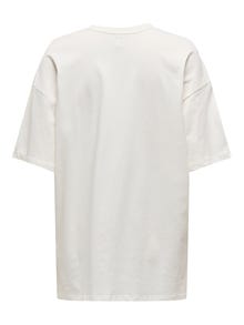 ONLY Camisetas Corte oversized Cuello redondo Hombros caídos -Cloud Dancer - 15338540