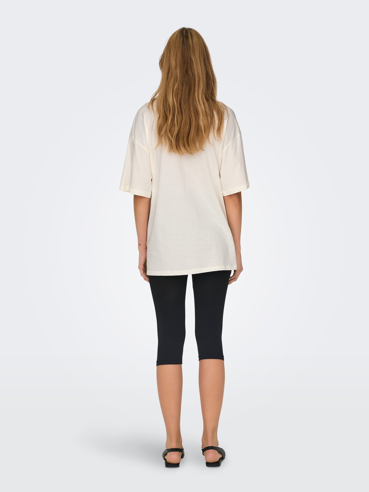 ONLY Oversized fit O-hals Verlaagde schoudernaden T-shirts -Cloud Dancer - 15338540