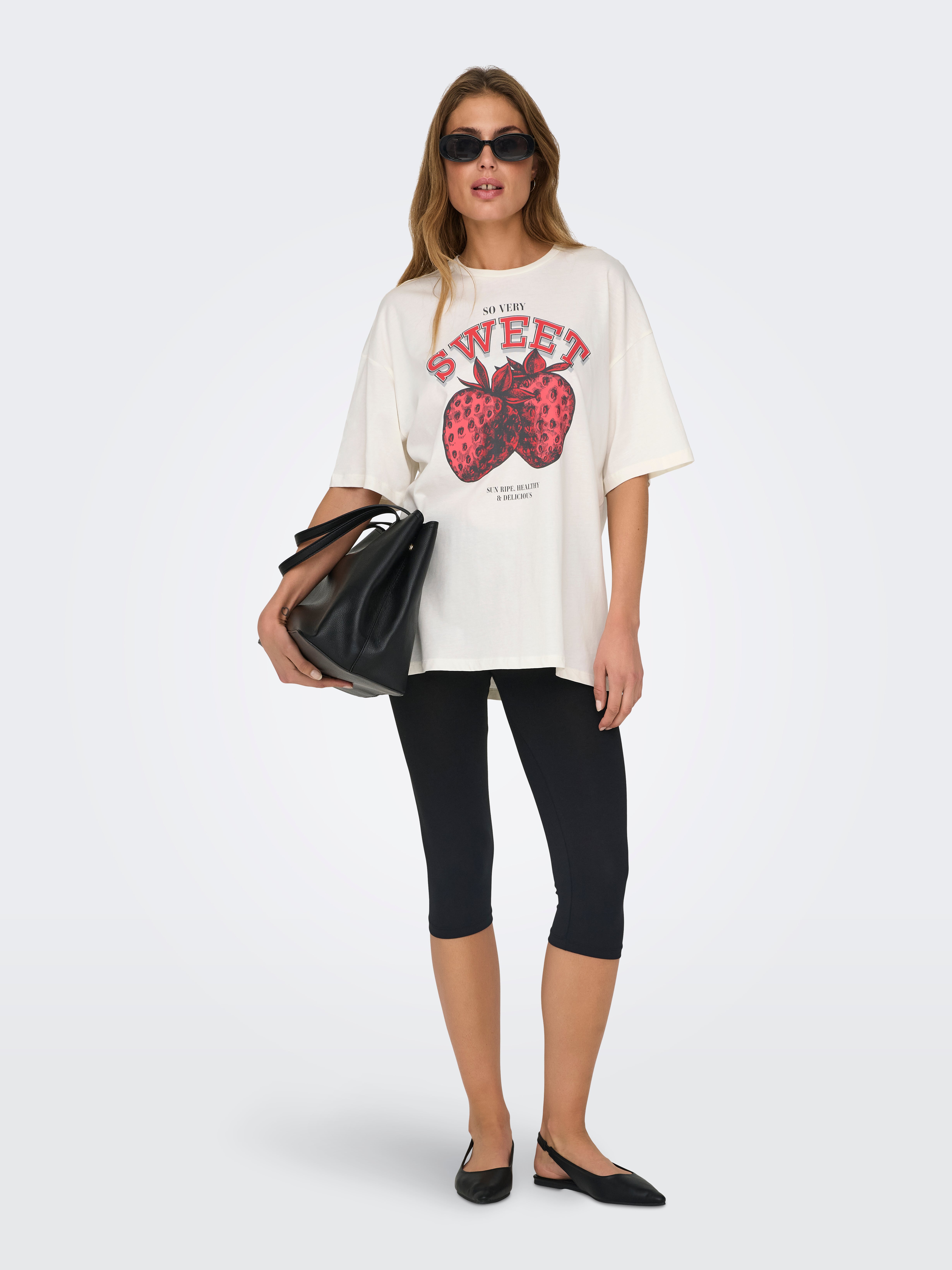 Oversized fit O-hals Verlaagde schoudernaden T-shirts