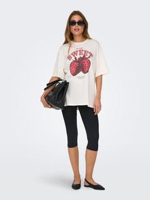 ONLY Oversize printet t-shirt -Cloud Dancer - 15338540