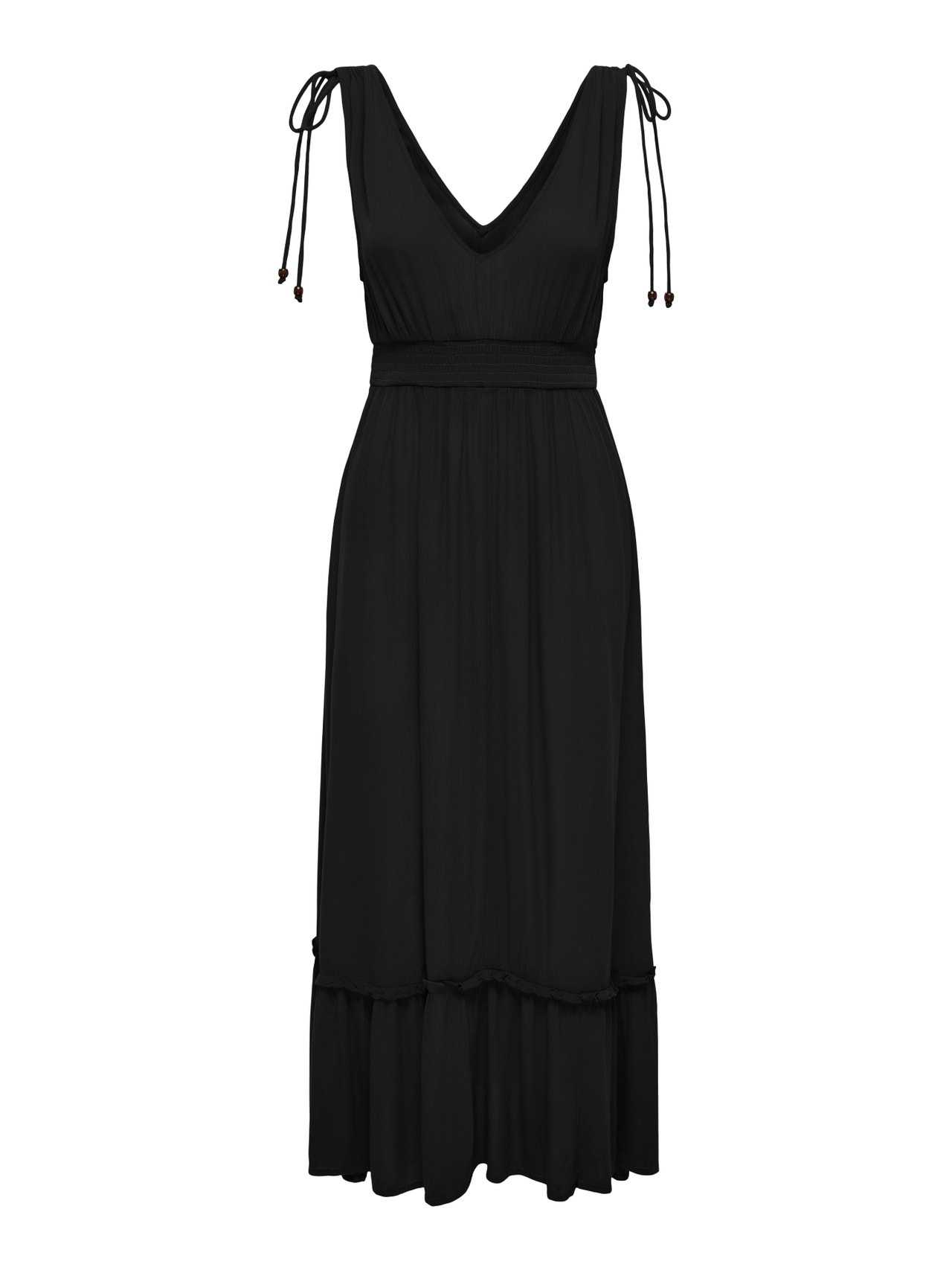 ONLY Normal geschnitten V-Ausschnitt Midikleid -Black - 15338545