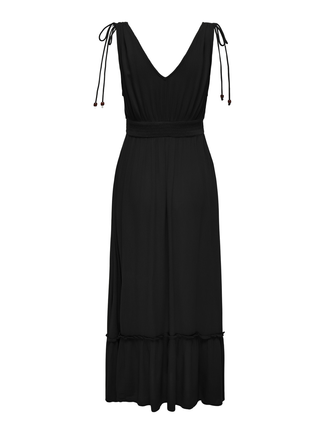 ONLY Normal geschnitten V-Ausschnitt Midikleid -Black - 15338545