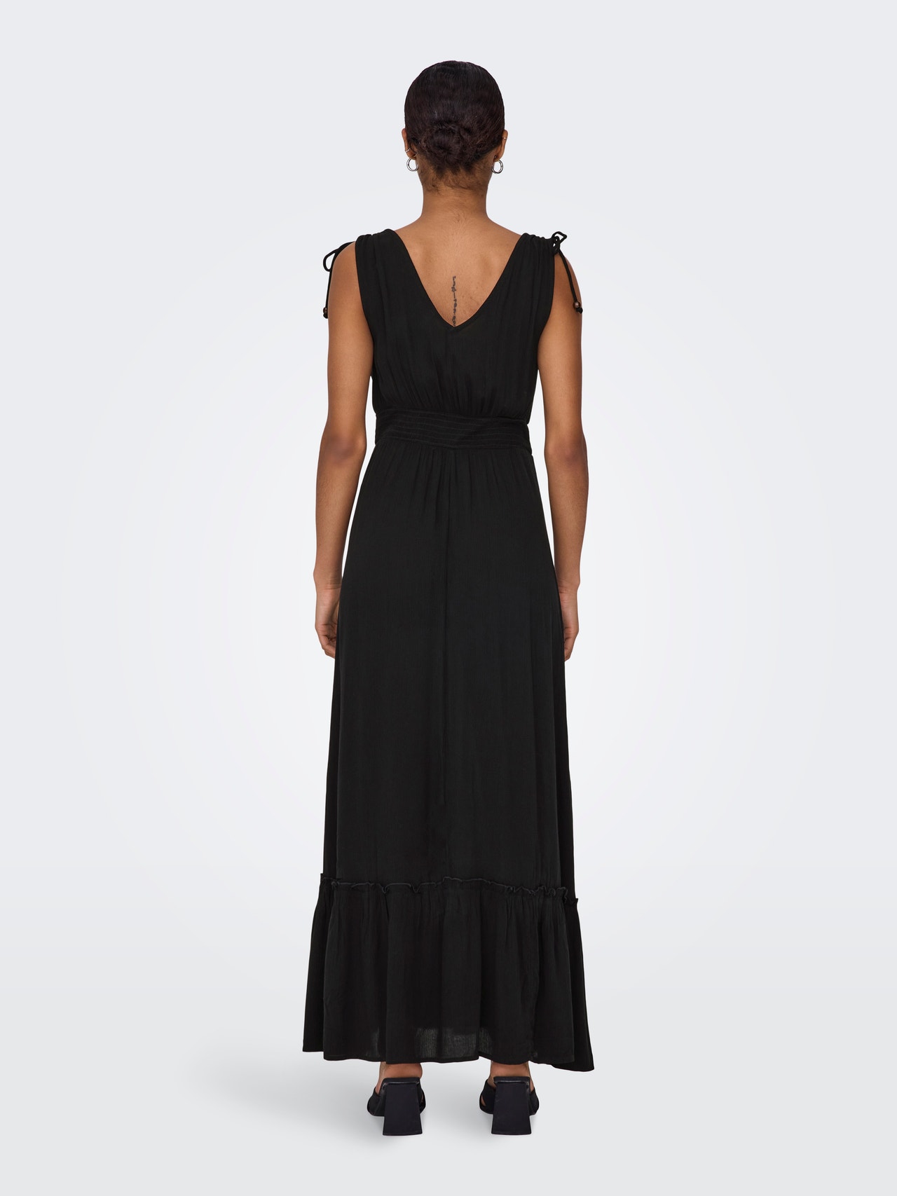 ONLY V-neck midi dress -Black - 15338545