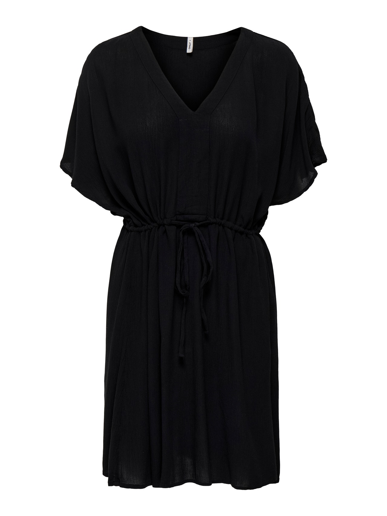 ONLY Normal geschnitten V-Ausschnitt Kurzes Kleid -Black - 15338549