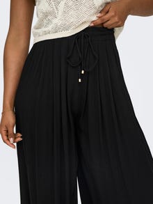 ONLY Løstsiddende bukser med bindebånd -Black - 15338550