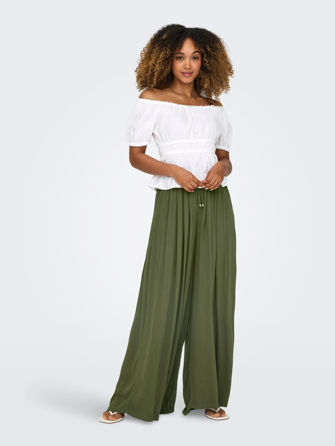 ONLY Løstsiddende bukser med bindebånd -Kalamata - 15338550