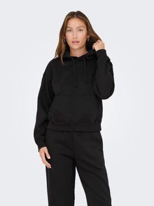 ONLY Redovno prianjanje Hoodie Elastične manžete Ispuštena ramena Majicu -Black - 15338730