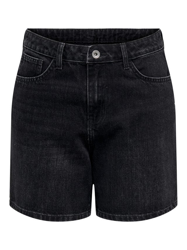 ONLY ONLBEA High Waist Regular Fit Denim Shorts In Medium Blue ONLY ONLBEA High Waist Regular Fit Denim Shorts In Medium Blue