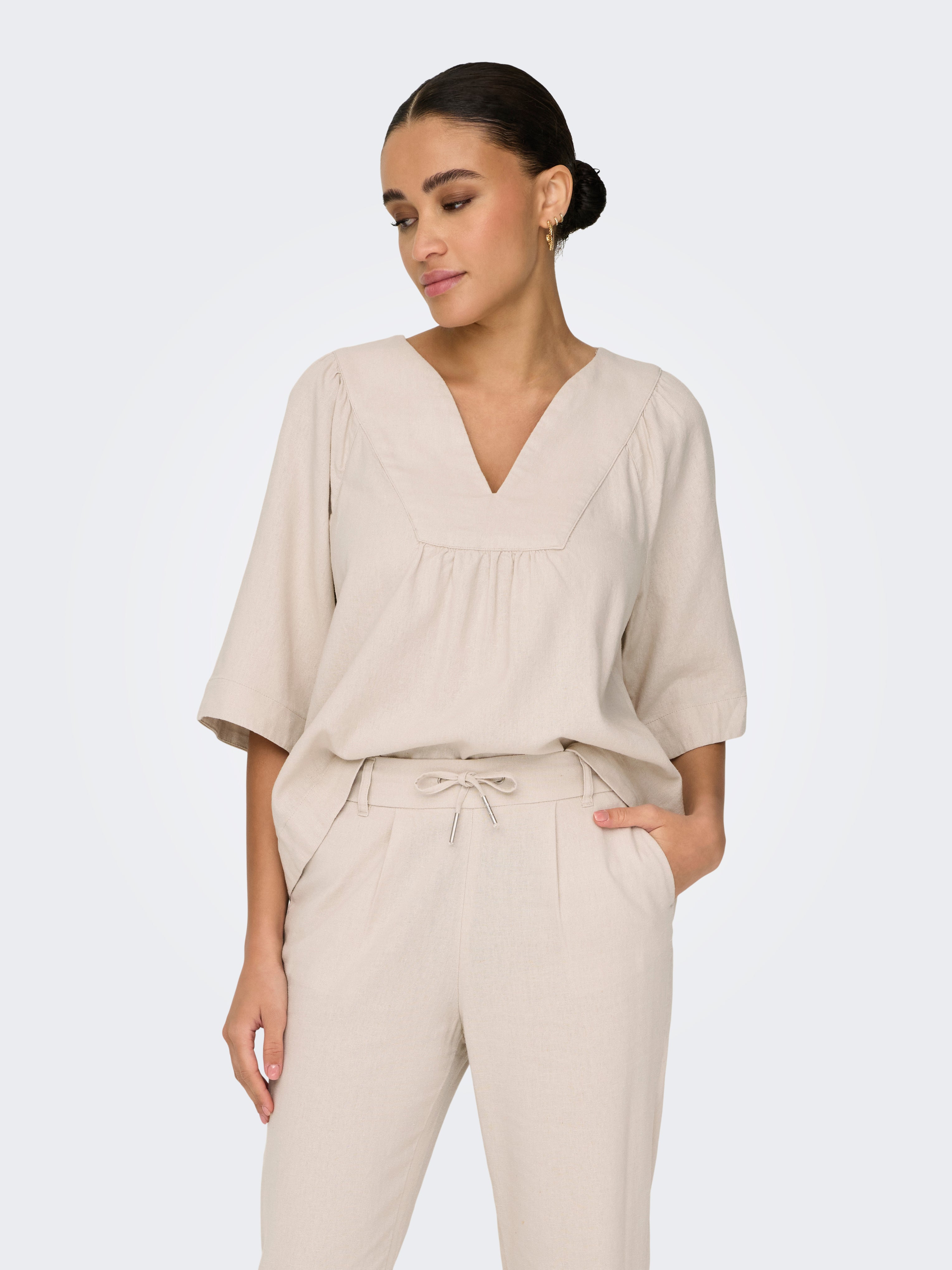 Onlcaro Leinen T-shirt