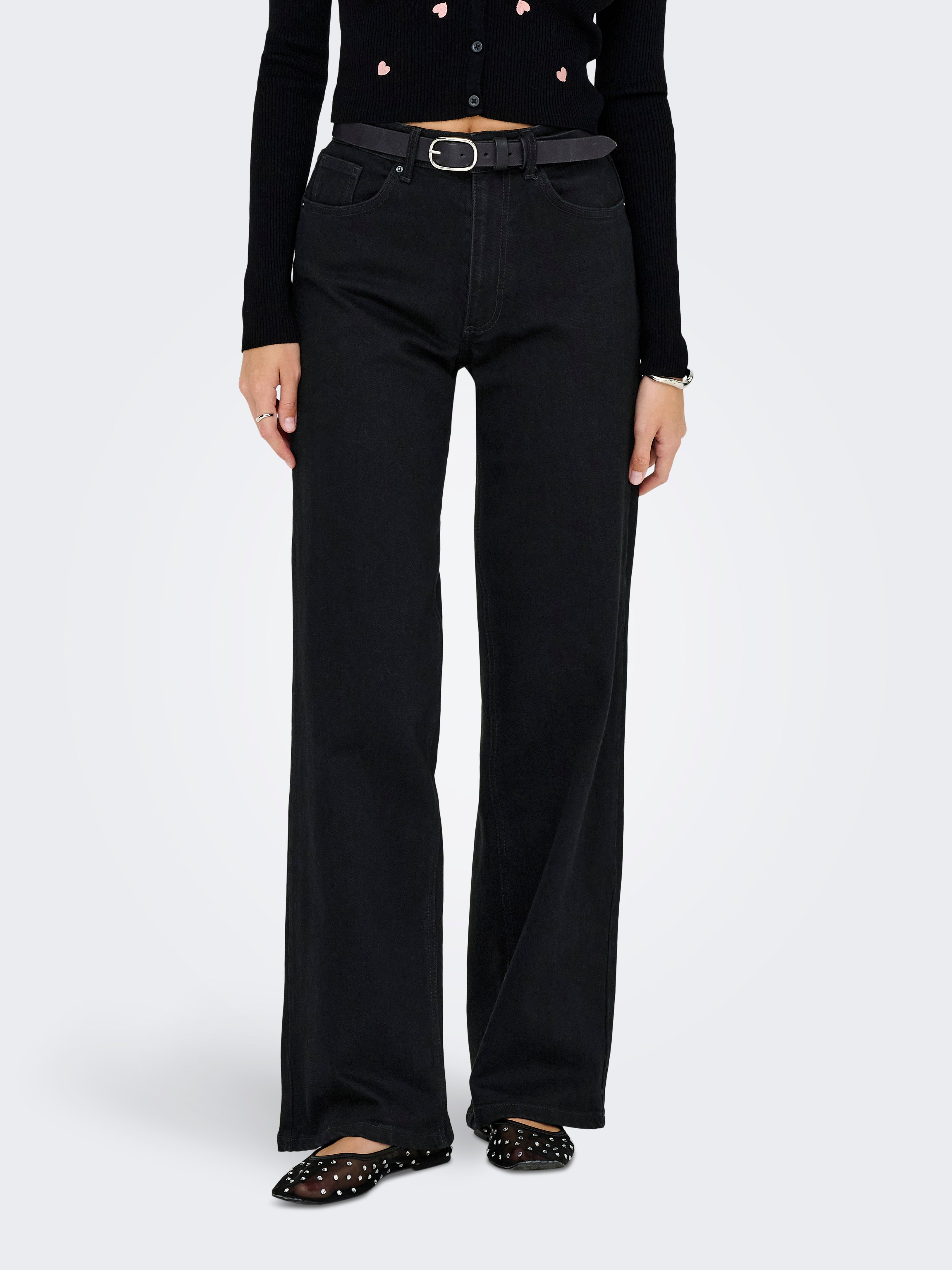 Onljuicy Hohe Taille Weiter Beinschnitt Jeans