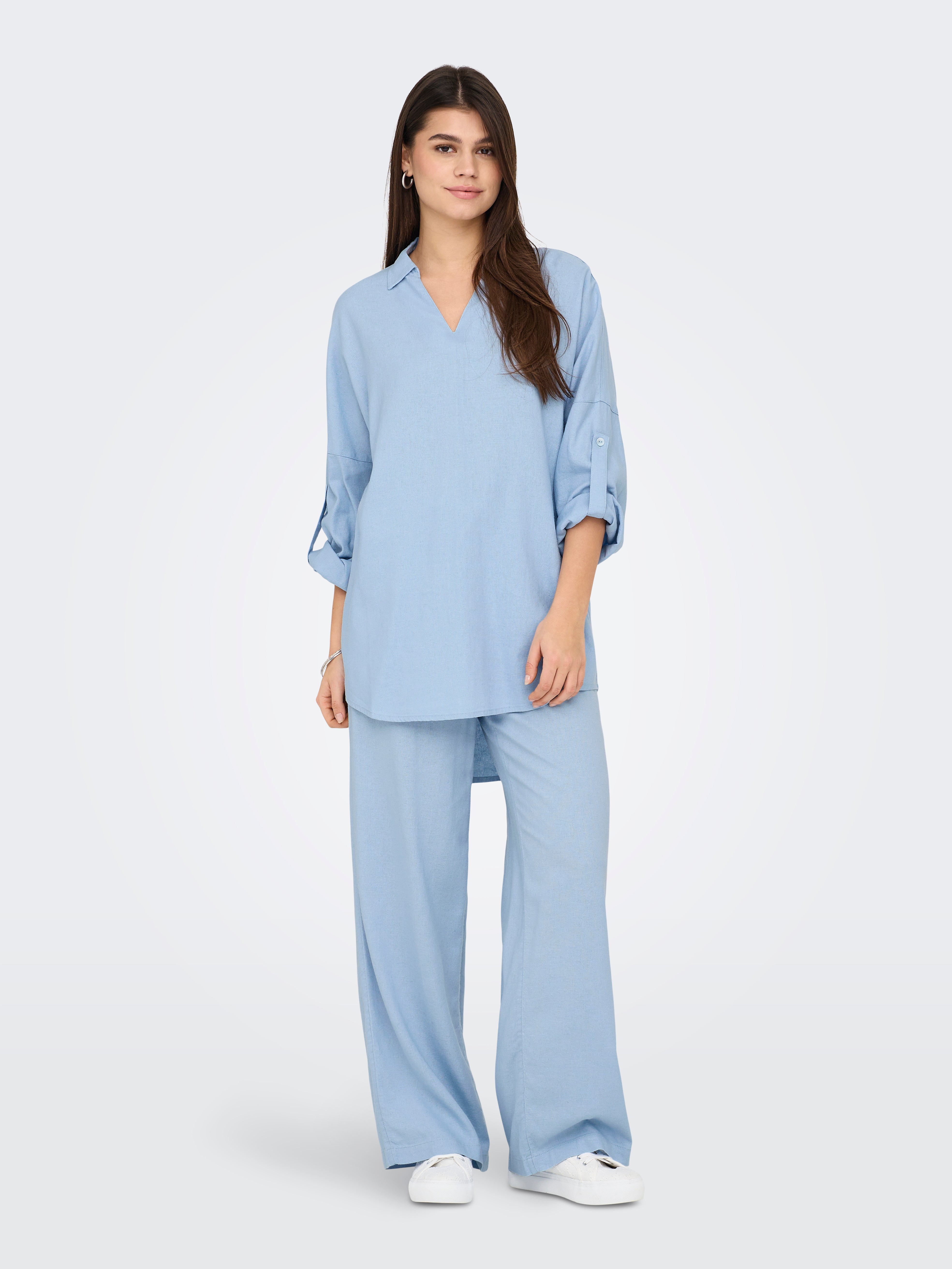 Tunique Manches Courtes Homme à Col Tailleur ALEXIS Gris / Noir