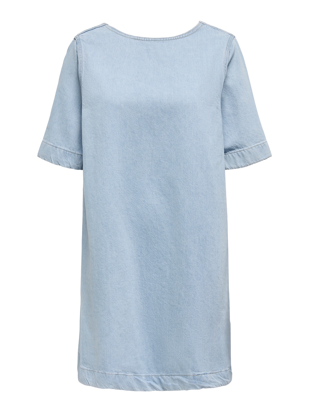 ONLY Robe courte Volume Fit Col rond -Light Blue Denim - 15339026
