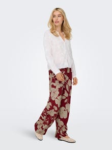 ONLY Tanko ravno prianjanje Srednji struk Hlače -Cabernet - 15339132