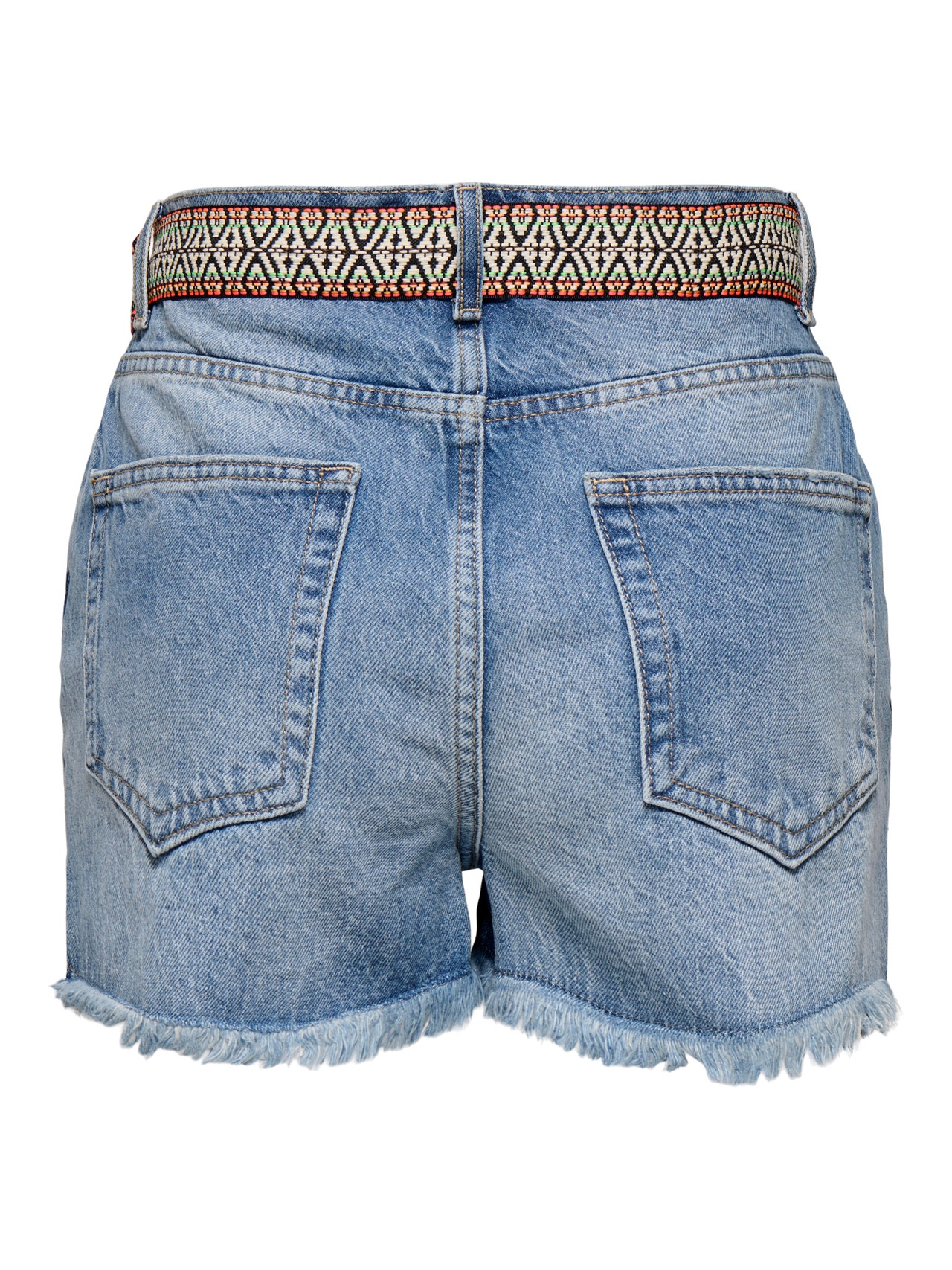 ONLY Gerade geschnitten Hohe Taille Shorts -Medium Blue Denim - 15339150