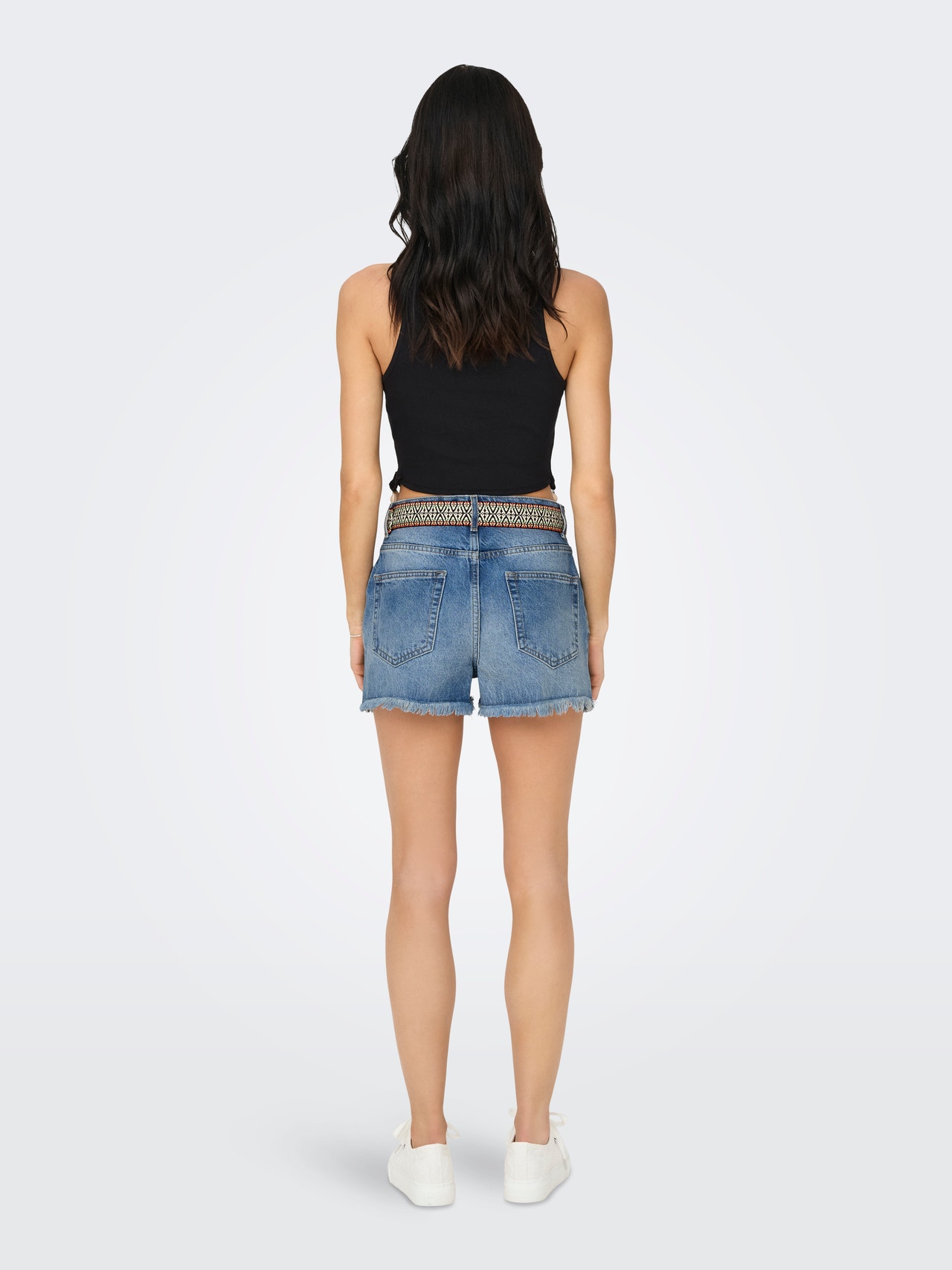 ONLY Mini denim shorts med høj talje -Medium Blue Denim - 15339150