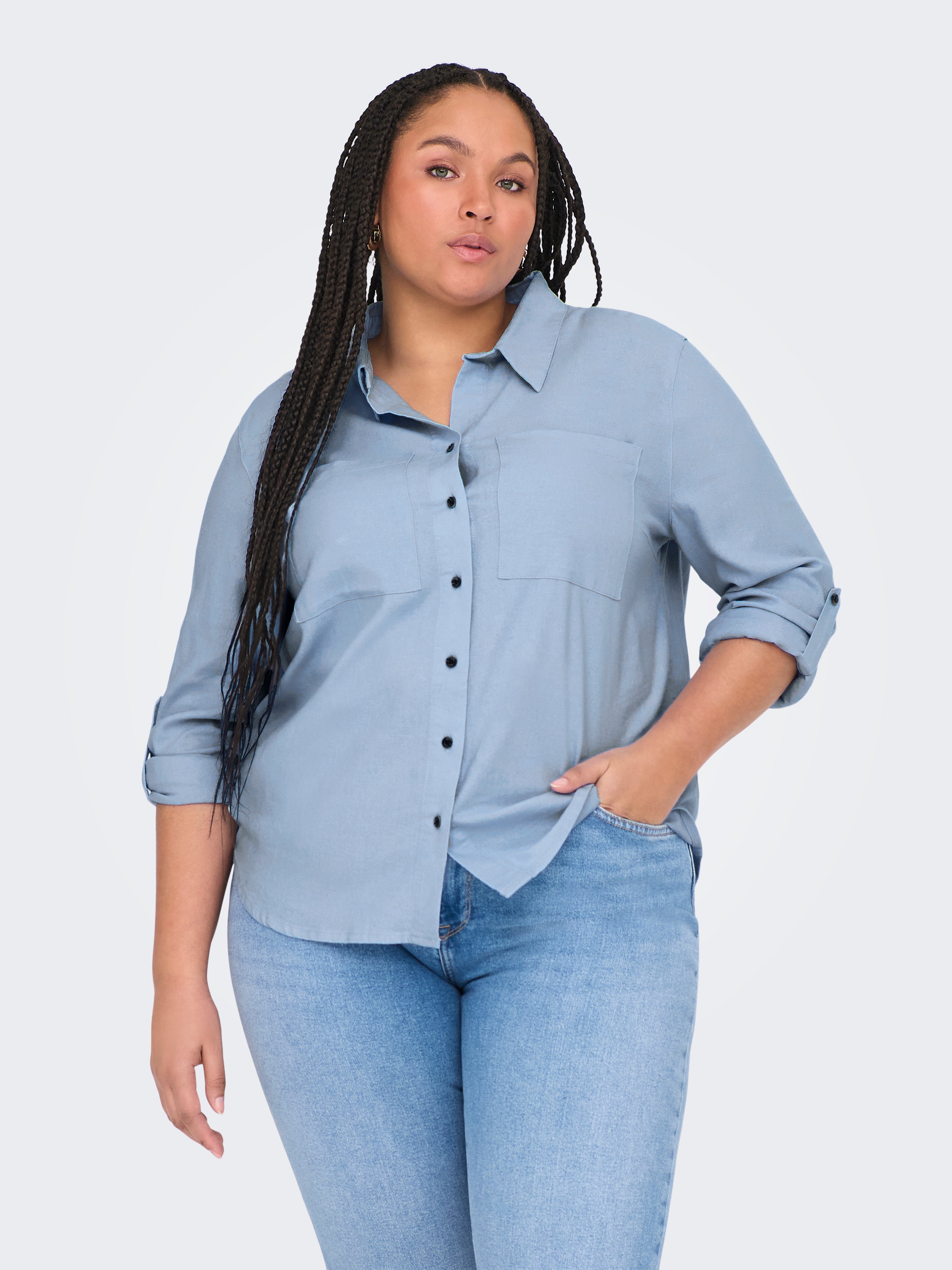 ONLY Corina Caro Loose Linen Shirt in Green ONLY Corina Caro Loose Linen Shirt in Green