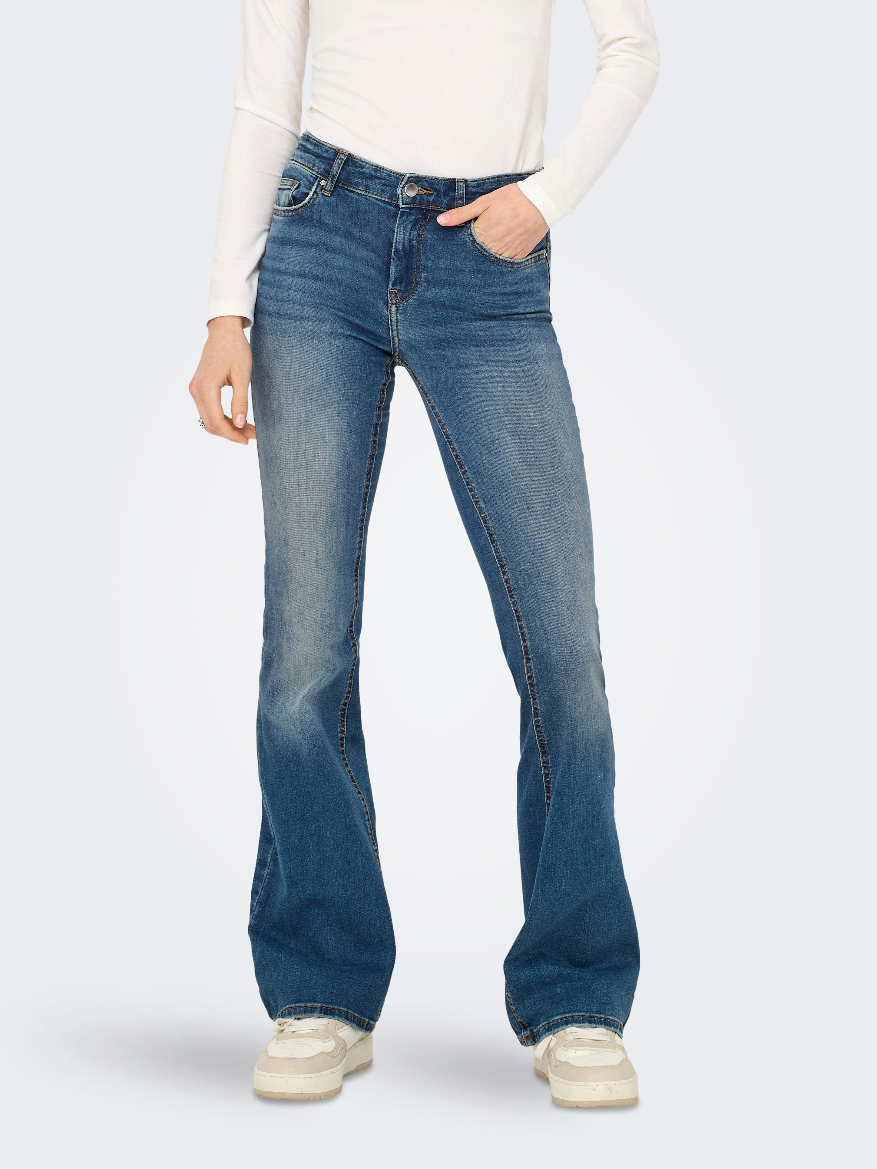 Thumbnail - Onlblush Mittlere Taille Ausgestellt Jeans