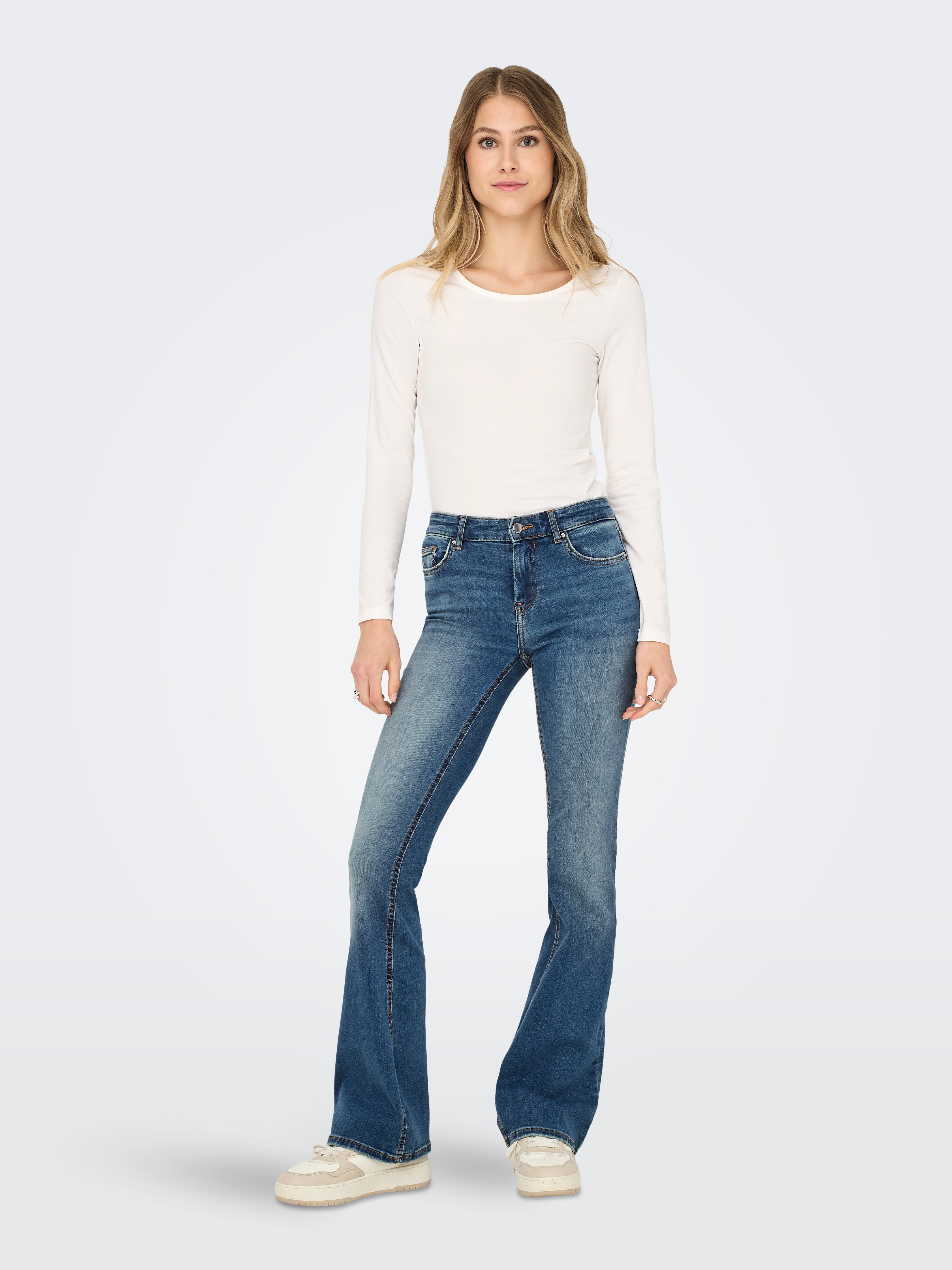 Thumbnail - Onlblush Mittlere Taille Ausgestellt Jeans