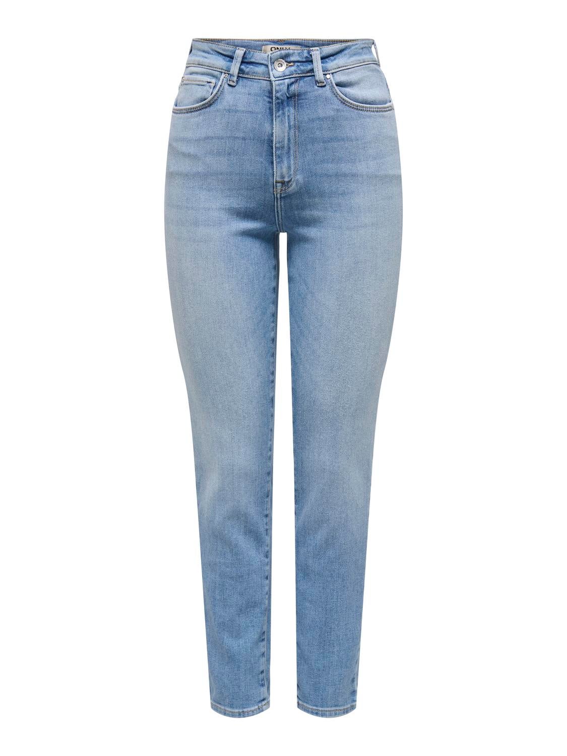 Onlemily Hohe Taille Gerade Geschnitten Jeans