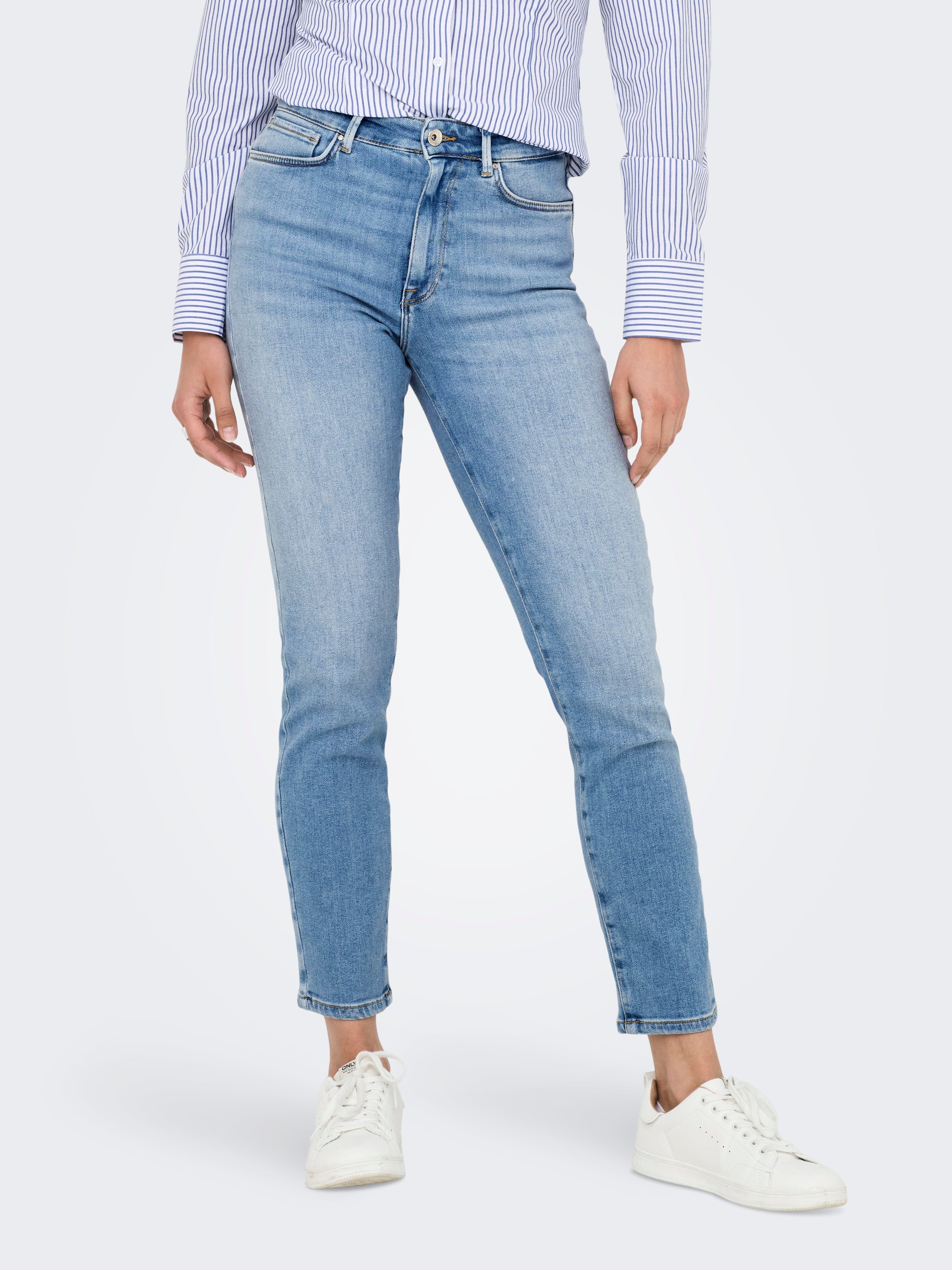 Onlemily Hohe Taille Gerade Geschnitten Jeans