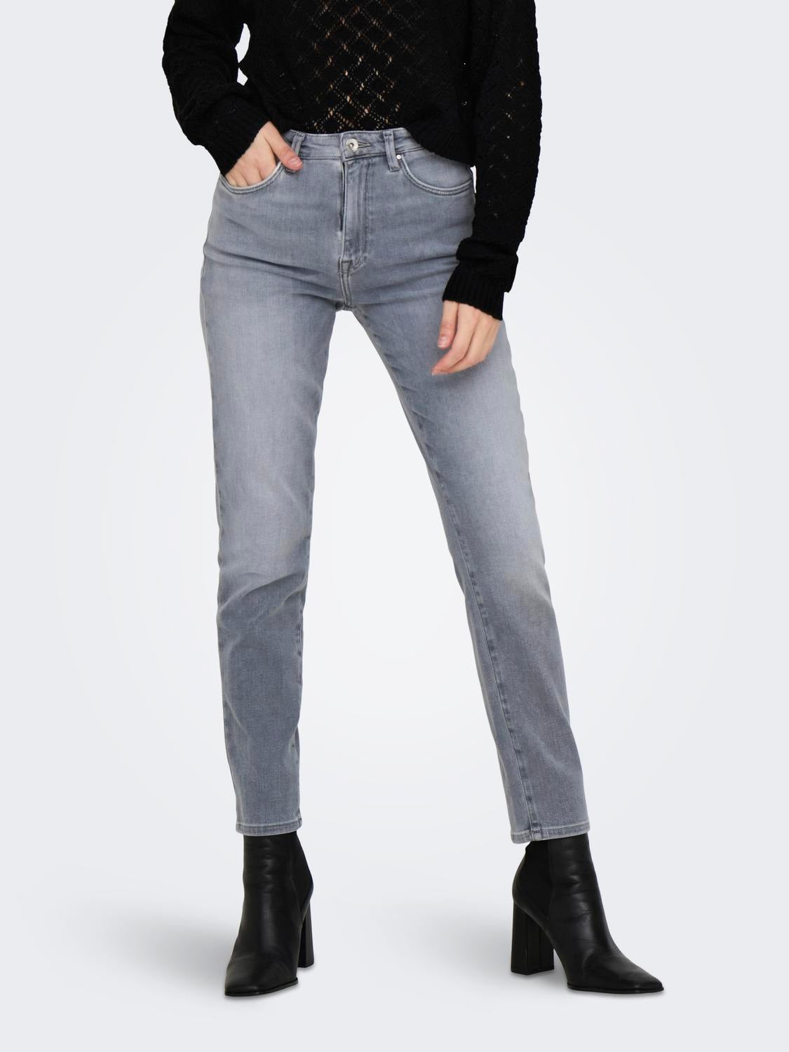 Onlemily Hohe Taille Gerade Geschnitten Jeans