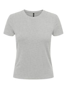 ONLY Tops Regular Fit Col rond -Light Grey Melange - 15339569