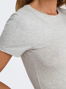 ONLY Normal geschnitten Rundhals Top -Light Grey Melange - 15339569