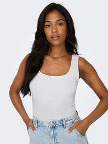 ONLY Regular Fit Square neck Top -White - 15339573