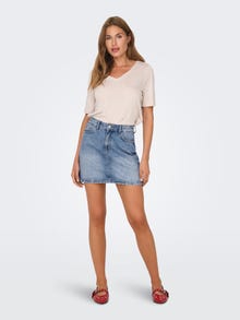 ONLY Kort skjørt -Light Blue Denim - 15339630