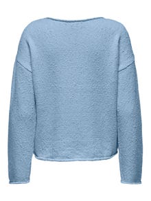 ONLY Tavapärane lõige Ümmargune kaelus Langetatud õlaosa Pullover -Soft Chambray - 15339651