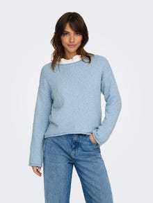ONLY Tavapärane lõige Ümmargune kaelus Langetatud õlaosa Pullover -Soft Chambray - 15339651