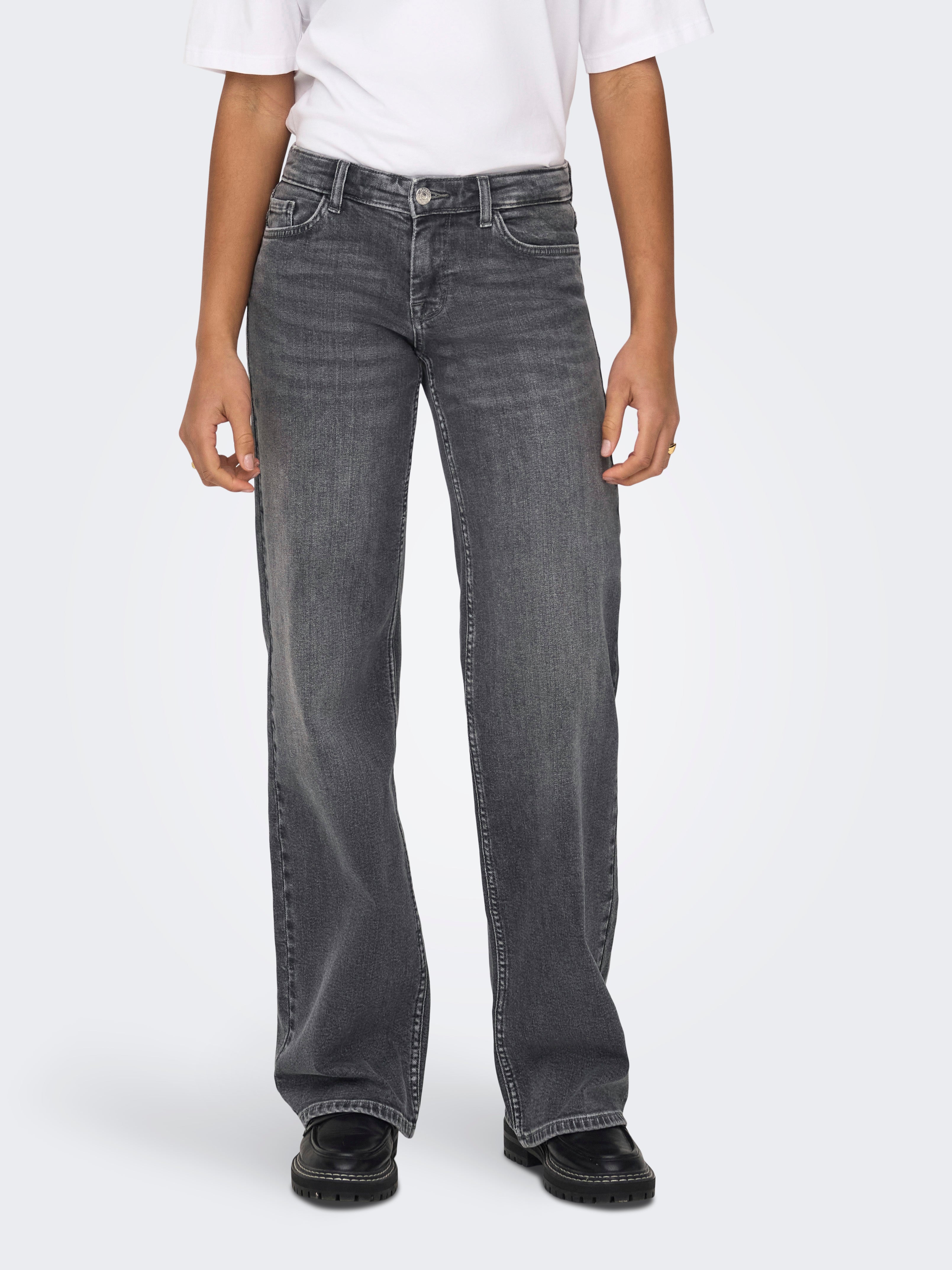 Onljudy Niedrige Taille Gerade Geschnitten Jeans
