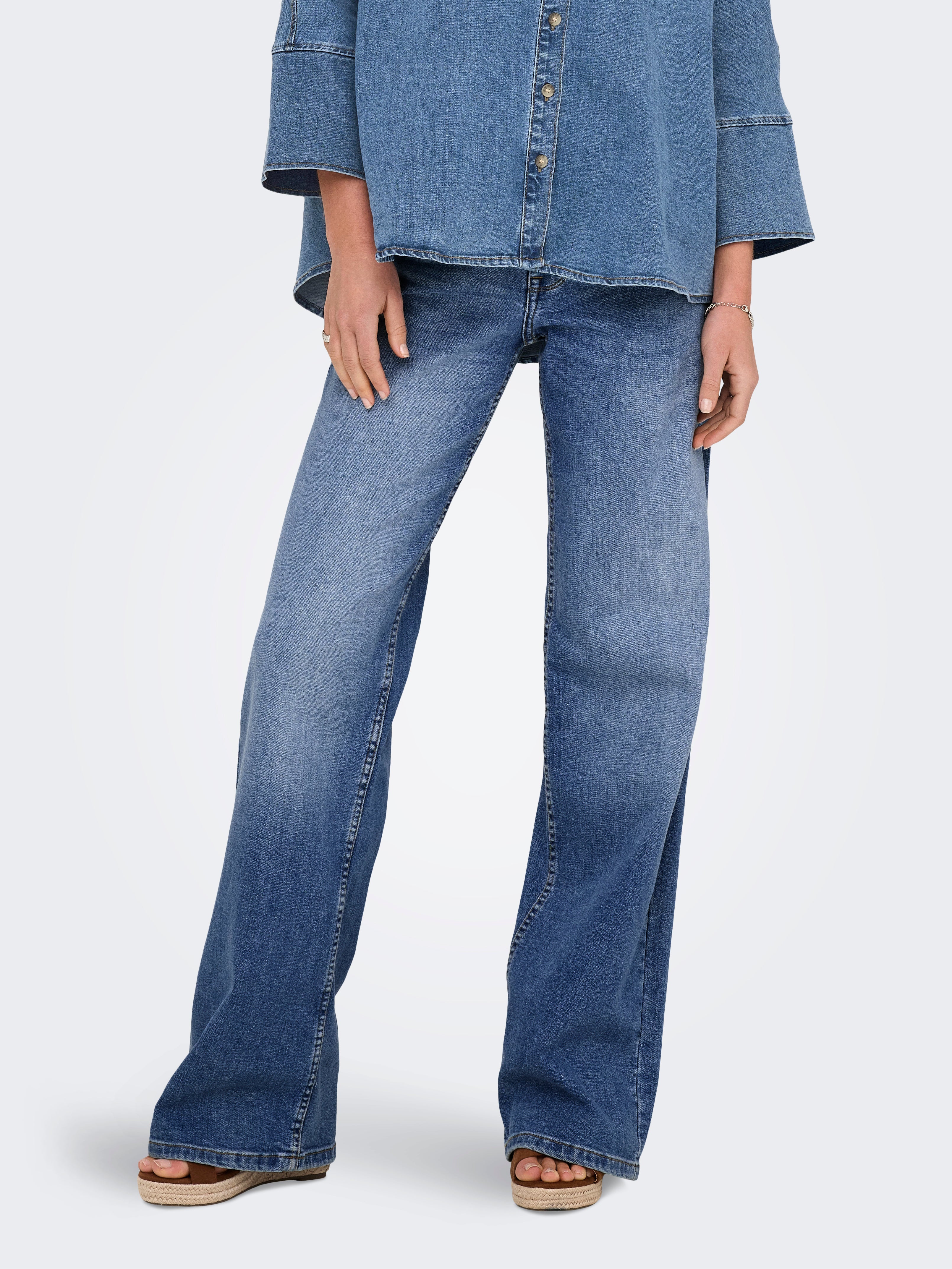 Onljudy Niedrige Taille Gerade Geschnitten Jeans
