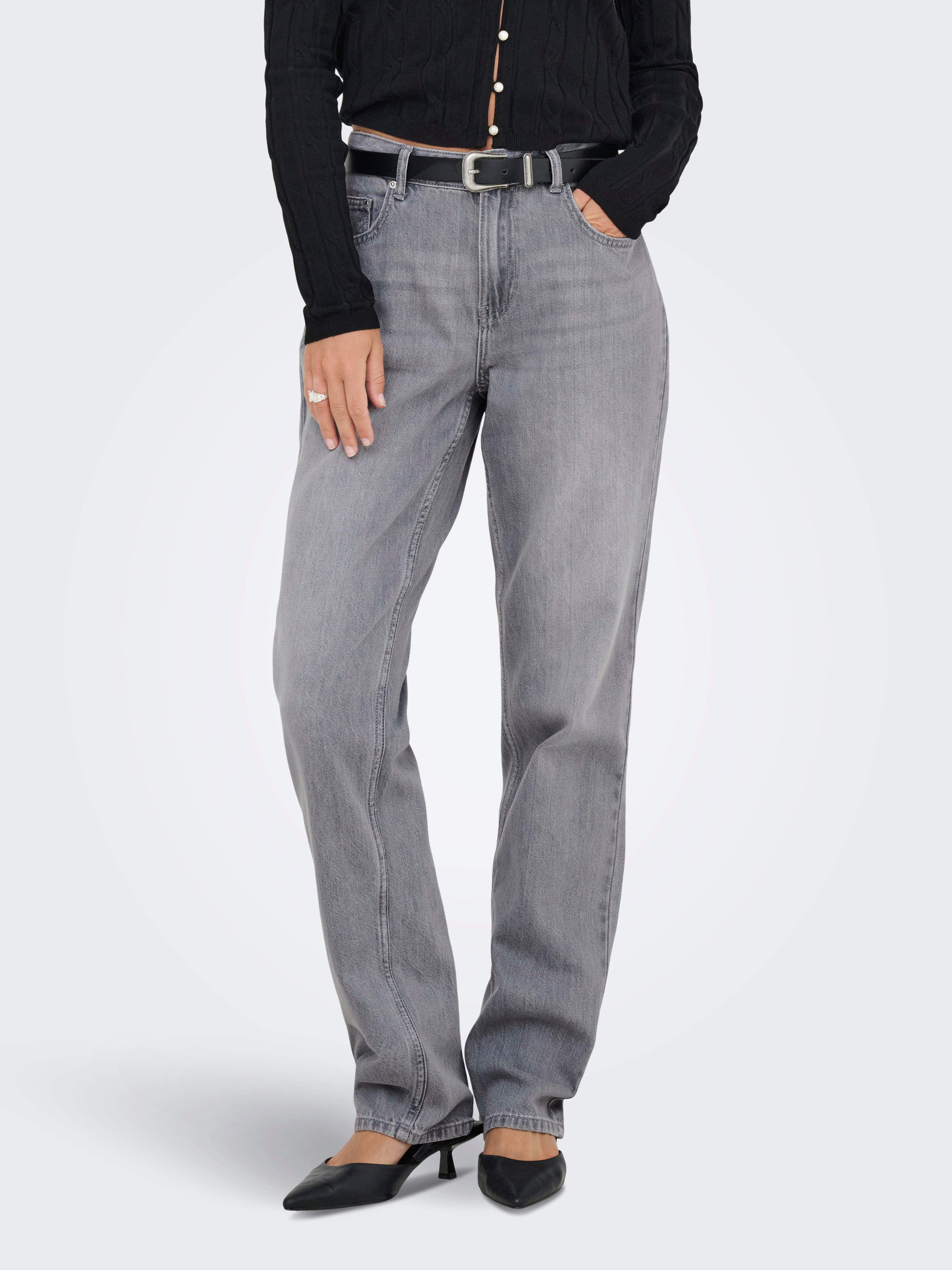 Onllumi Mittlere Taille Hohe Taille Jeans