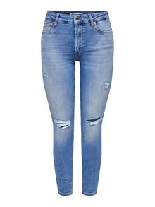 ONLY Krój skinny Średnia talia Jeans -Medium Blue Denim - 15340519