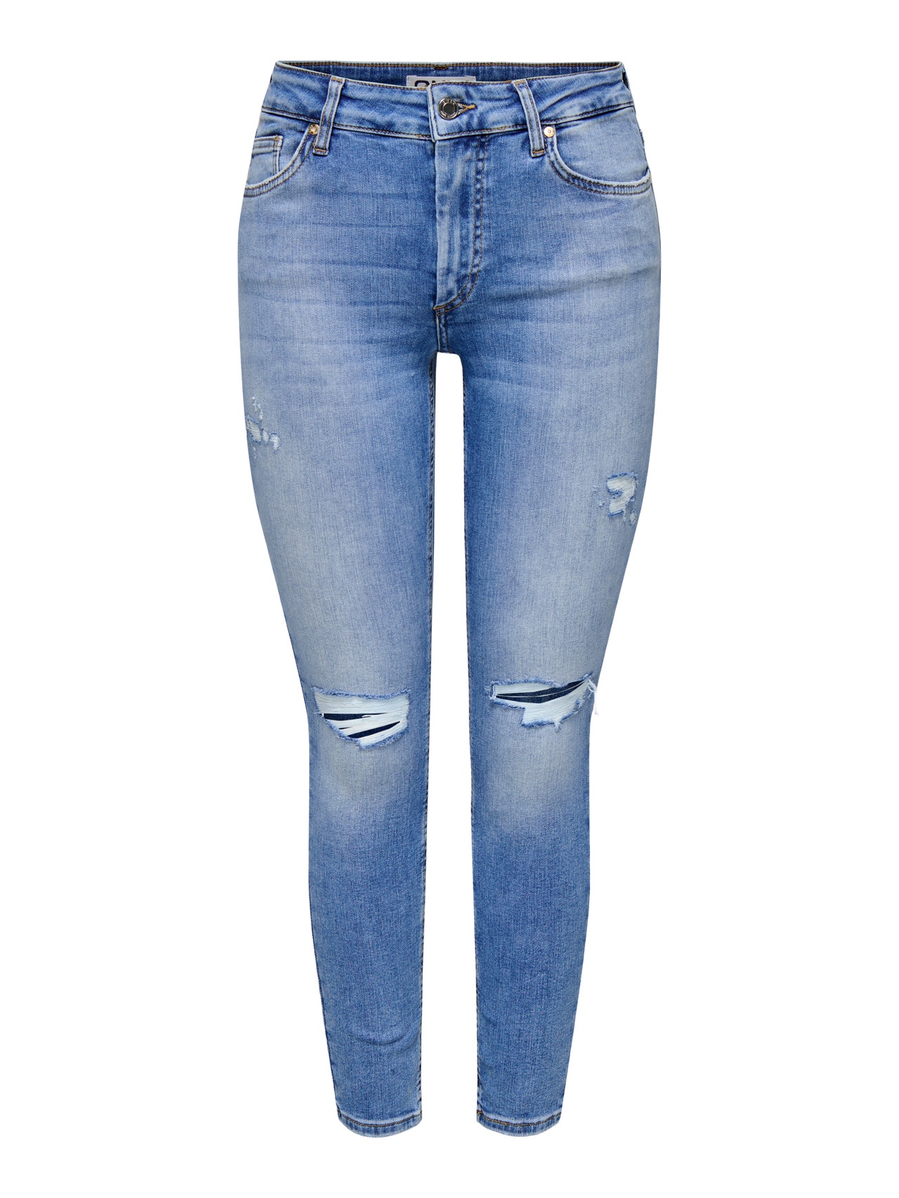 ONLY Skinny Fit Middels høy midje Jeans -Medium Blue Denim - 15340519