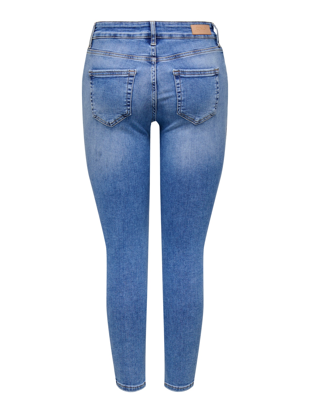 ONLY Vaqueros Corte skinny Cintura media -Medium Blue Denim - 15340519