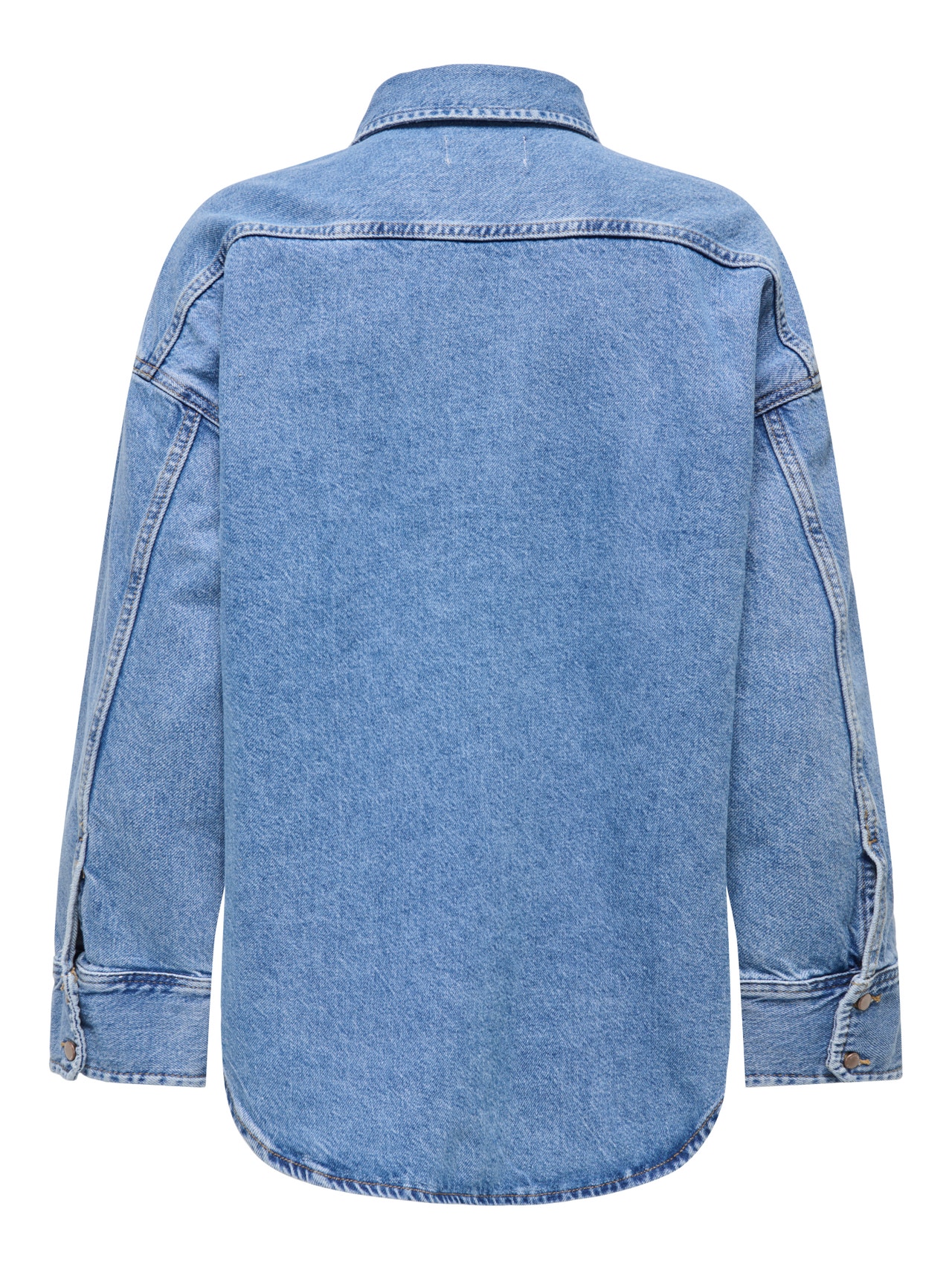ONLY Väga suur lõige Särgikrae Langetatud õlaosa Teksasärk -Medium Blue Denim - 15340611