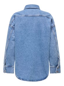 ONLY Väga suur lõige Särgikrae Langetatud õlaosa Teksasärk -Medium Blue Denim - 15340611