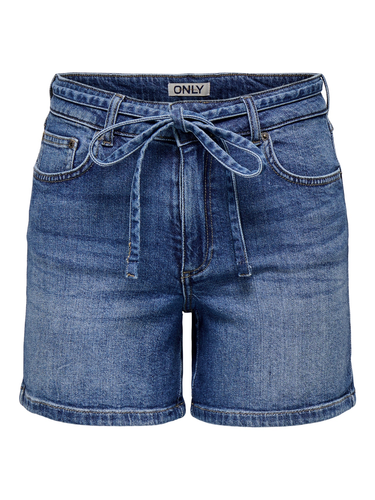 ONLY Denim shorts with belt  -Medium Blue Denim - 15340706